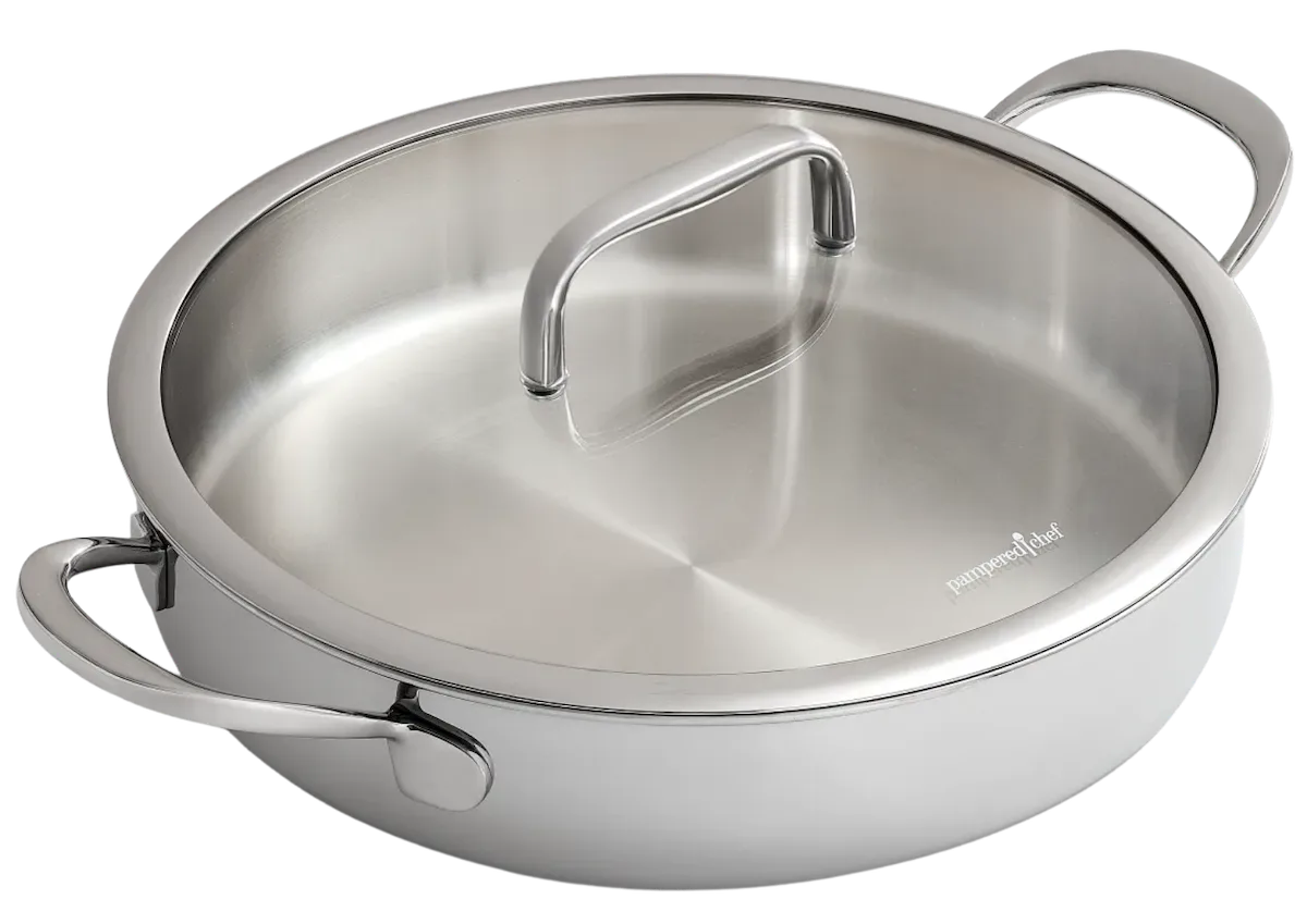 Edelstahl-Sauteuse von Pampered Chef 4,3 Liter