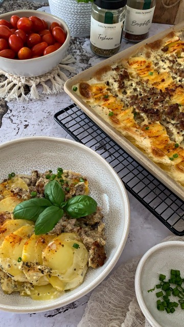 Ofen-Tortellini mit Schinken