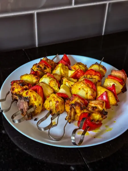 Knusprige Hähnchenspieße aus dem Airfryer